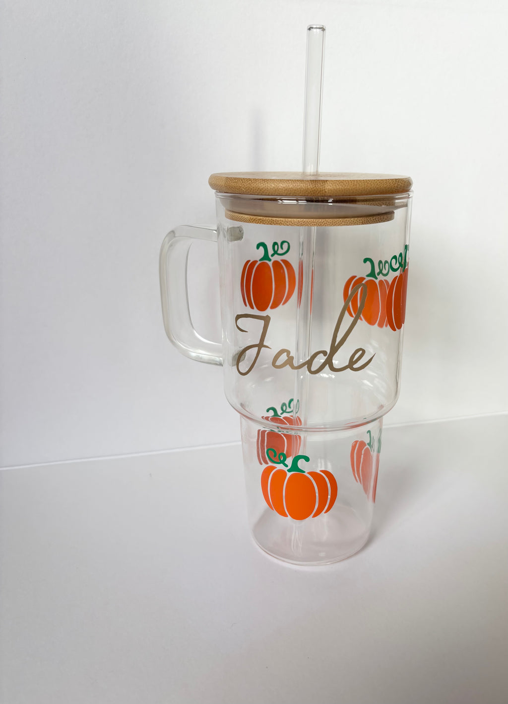 Personalised Large Pumpkin Glass Tumbler