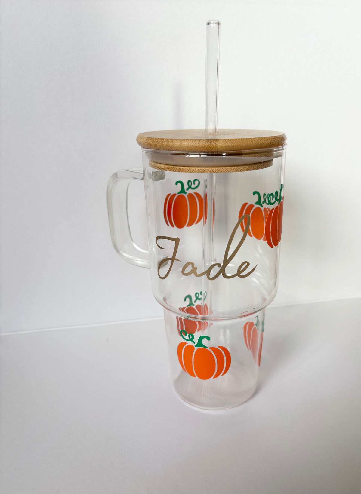 Personalised Large Pumpkin Glass Tumbler
