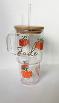 Personalised Large Pumpkin Glass Tumbler