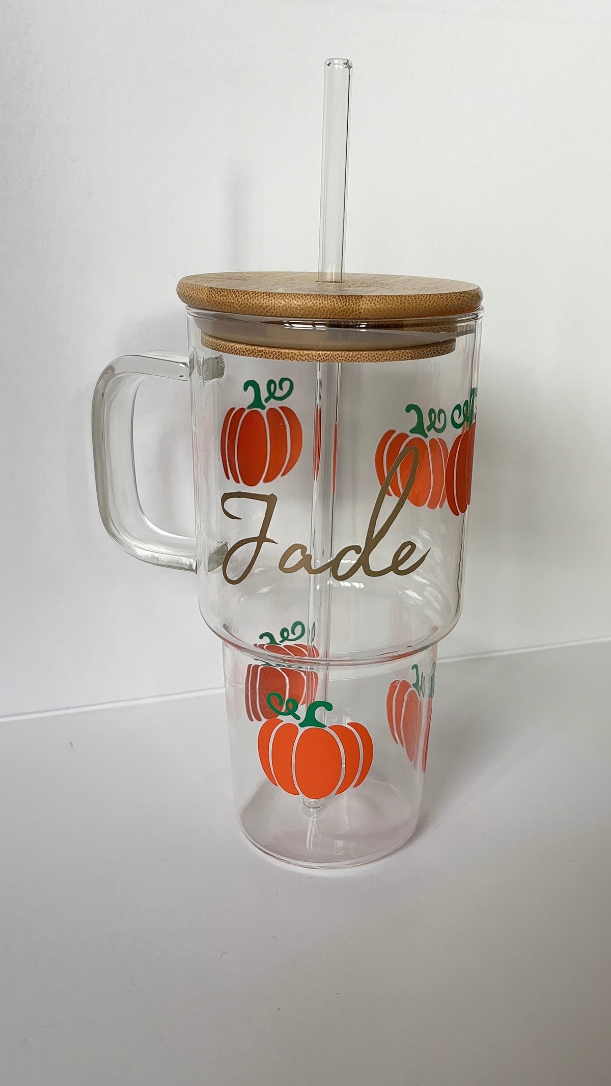 Personalised Large Pumpkin Glass Tumbler