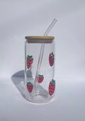 Personalised Strawberry Glass Tumbler