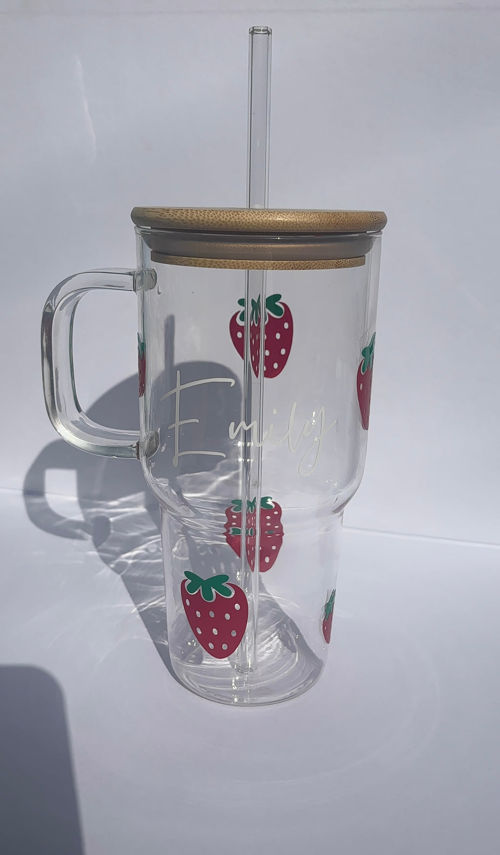Personalised Strawberry Glass Tumbler