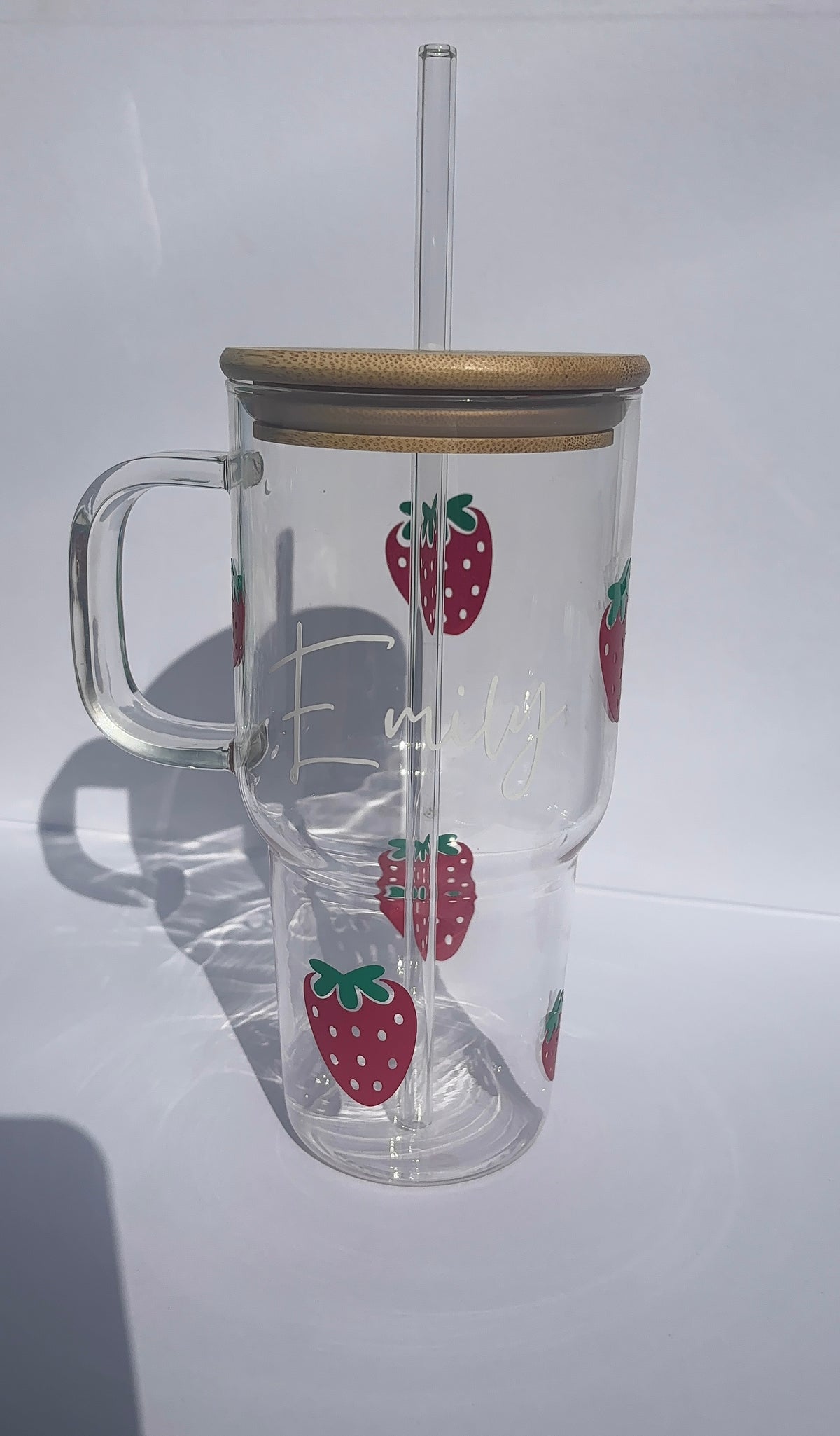 Personalised Strawberry Glass Tumbler