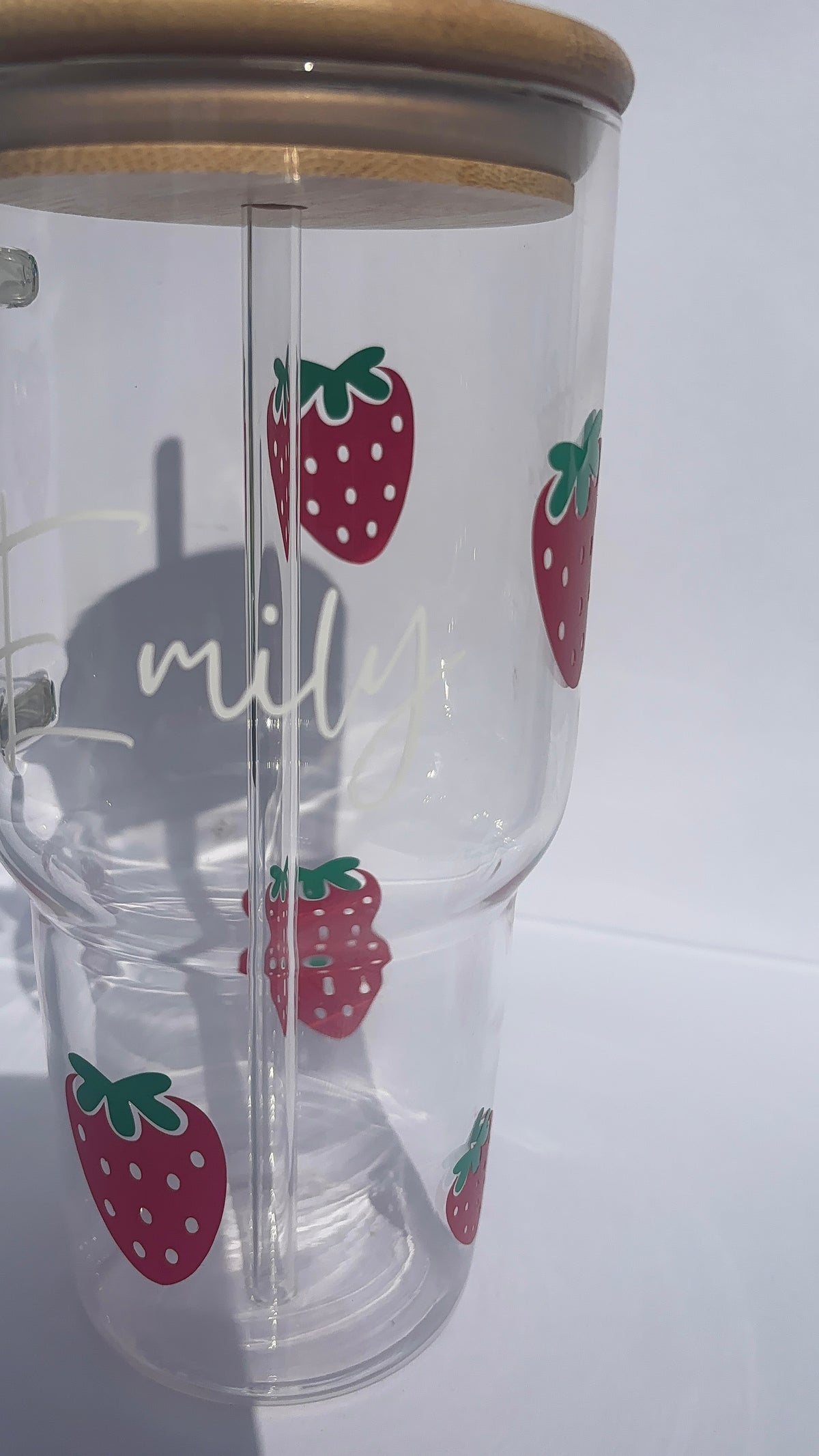 Personalised Strawberry Glass Tumbler