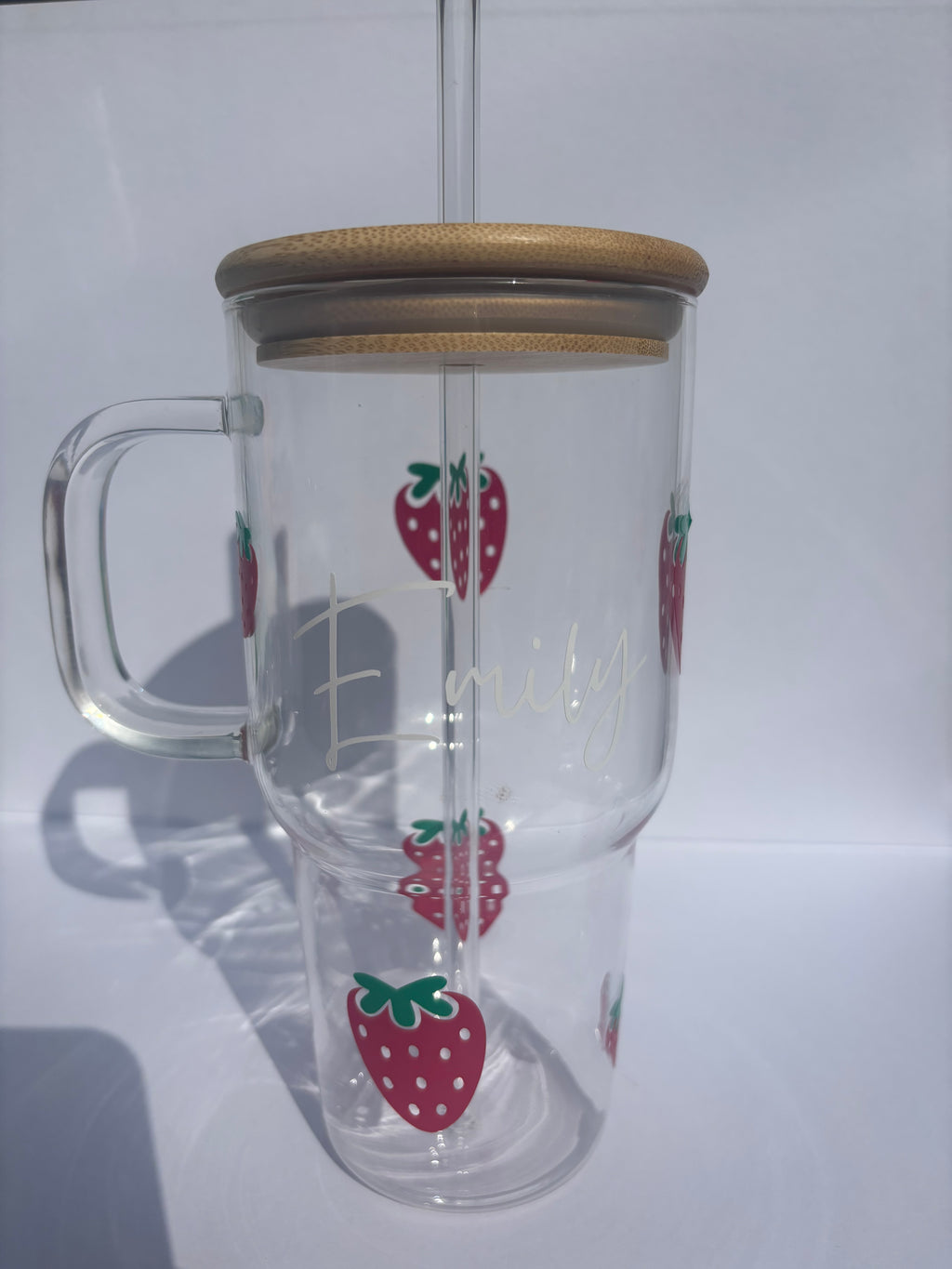 Personalised Strawberry Glass Tumbler