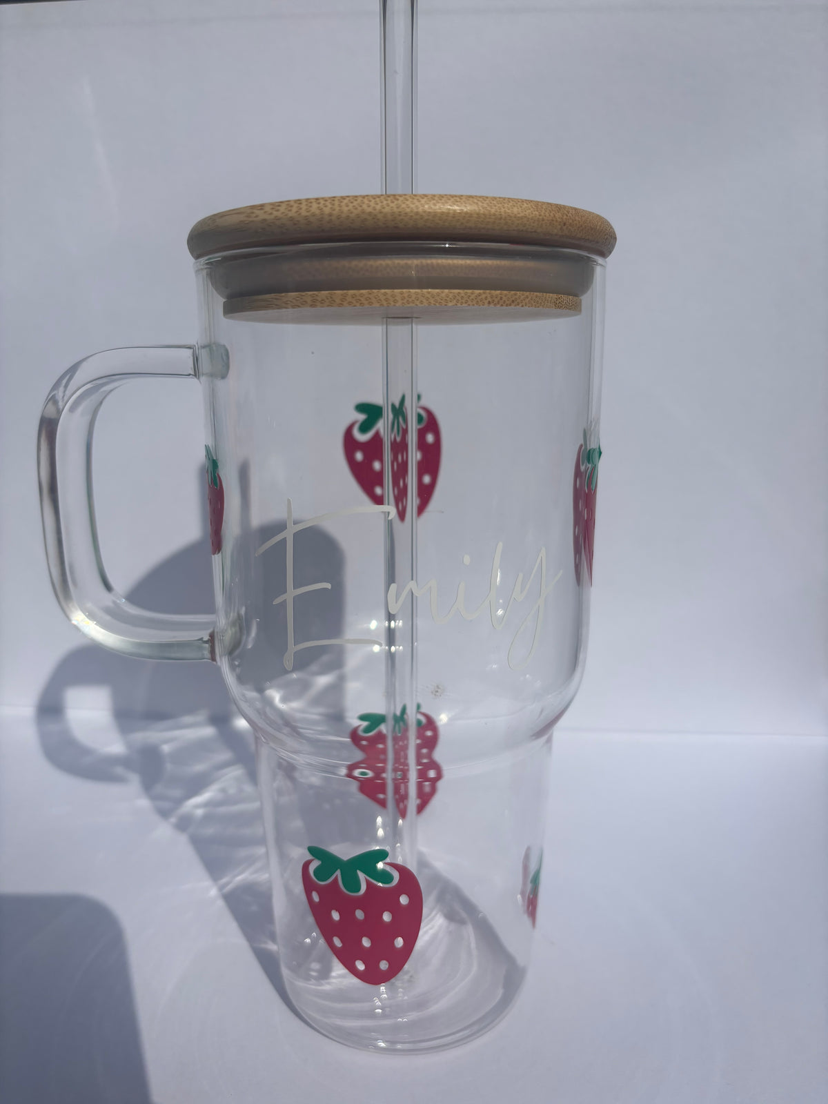 Personalised Strawberry Glass Tumbler