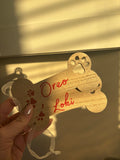 Personalised Wooden Dog bone Christmas Tree Decoration