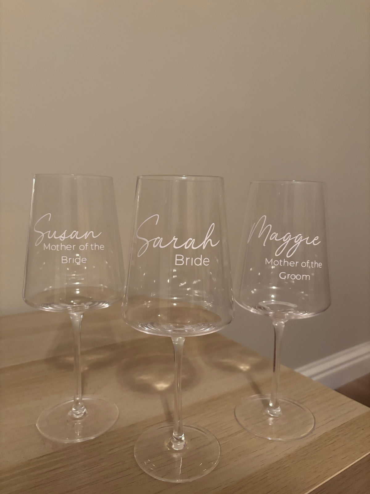Personalised Bridal Wine Glass