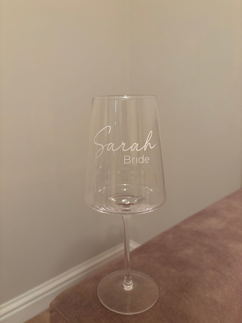 Personalised Bridal Wine Glass