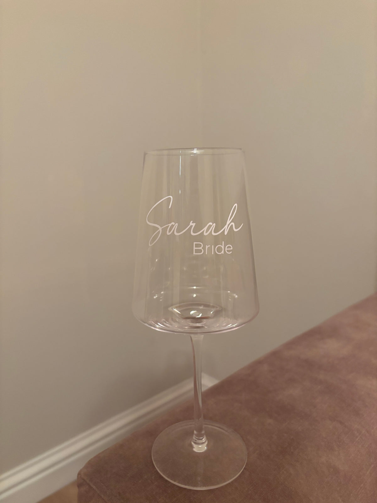 Personalised Bridal Wine Glass