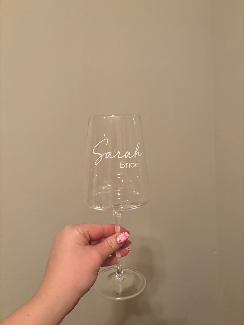 Personalised Bridal Wine Glass