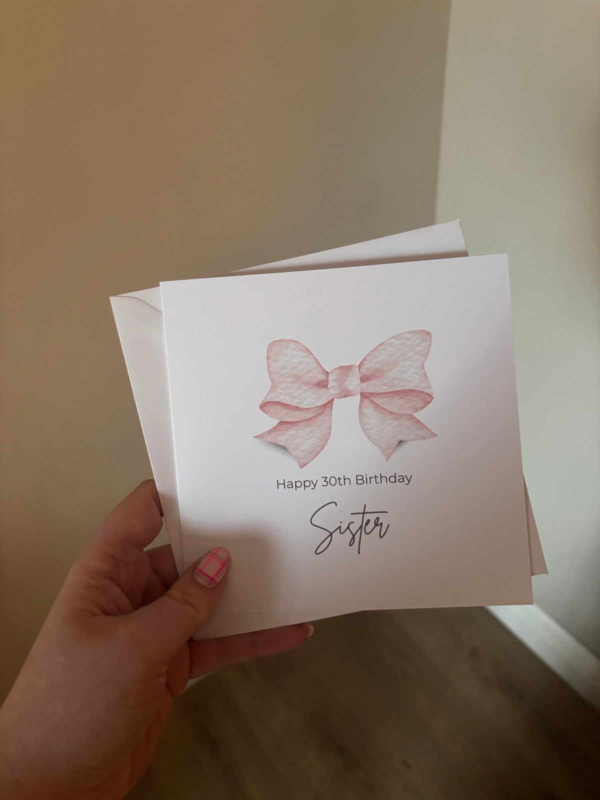 Personalised Pink Bow Birthday Card