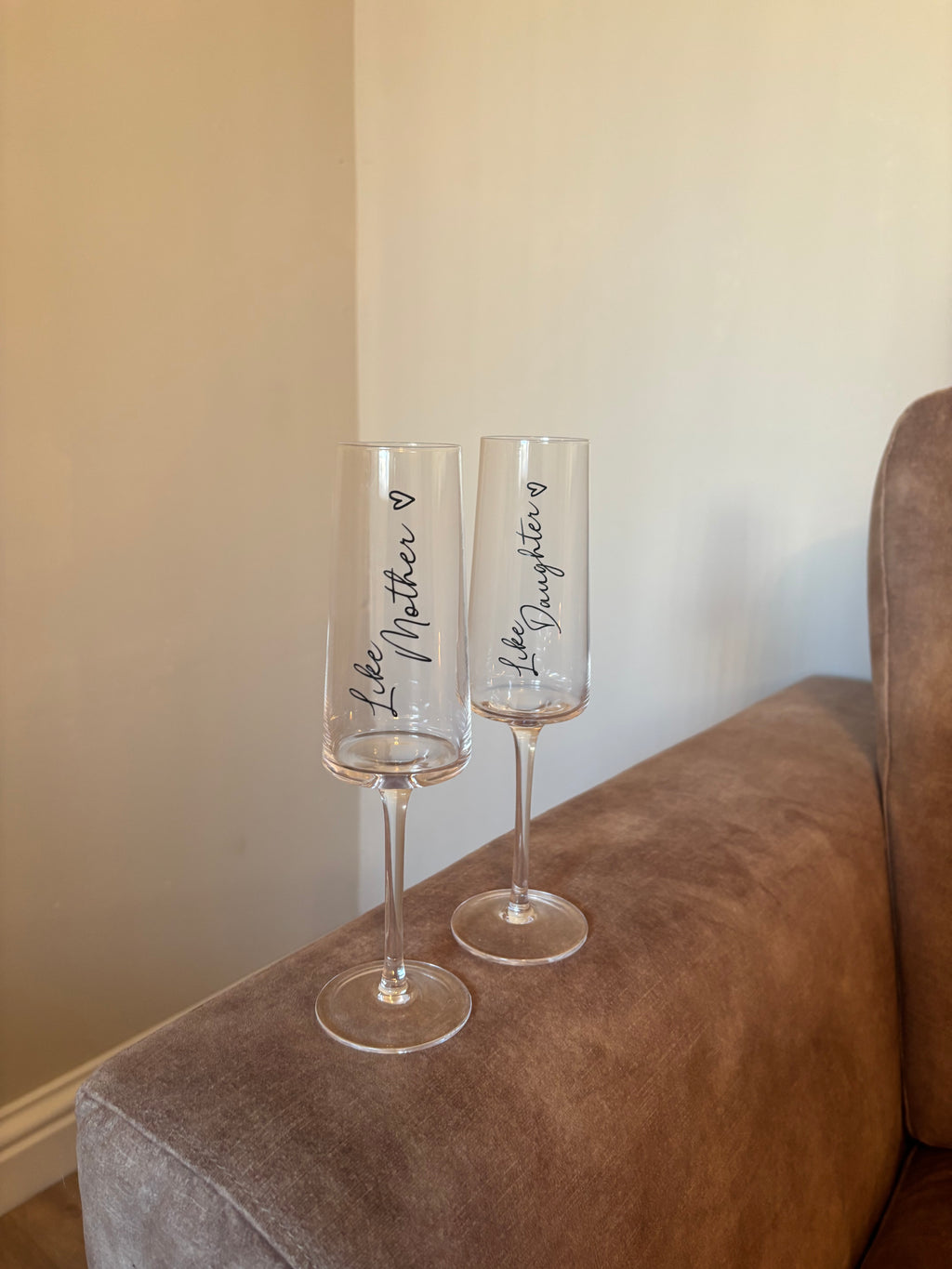 Like Mother Like Daughter Glasses – Custom Handwritten Script Glass Set