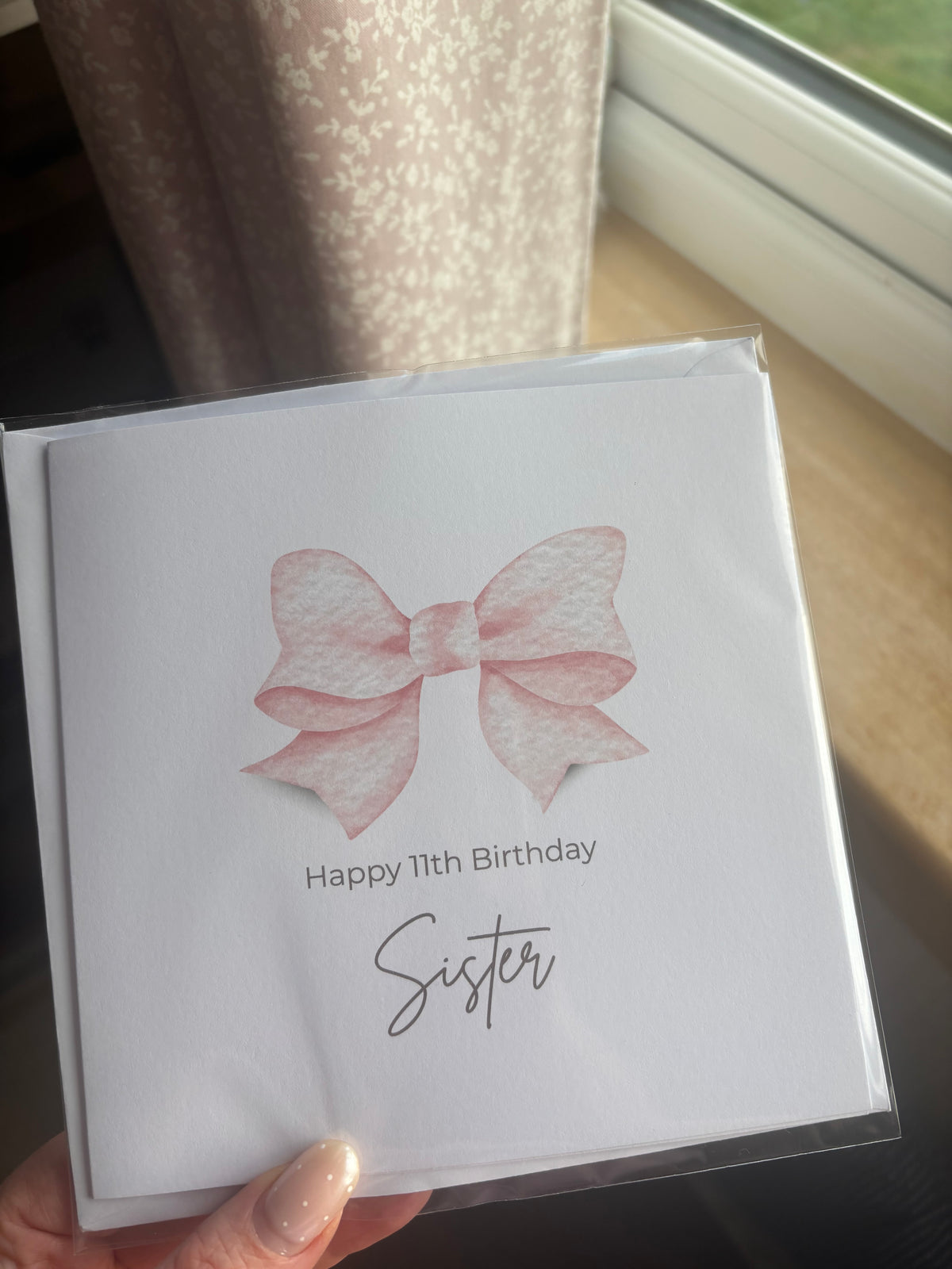 Personalised Pink Bow Birthday Card