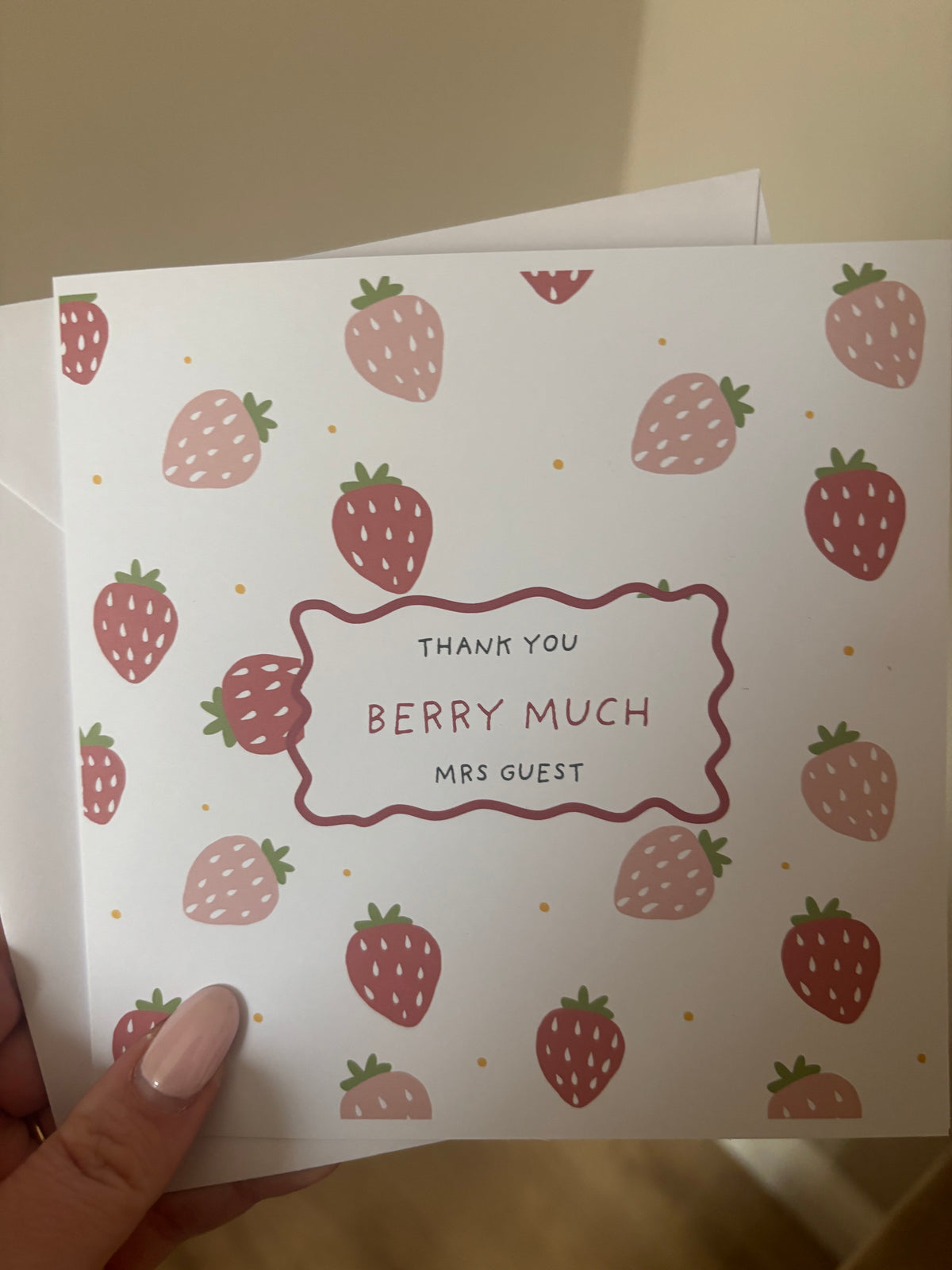 Personalised Thank You Berry Much Teacher Card