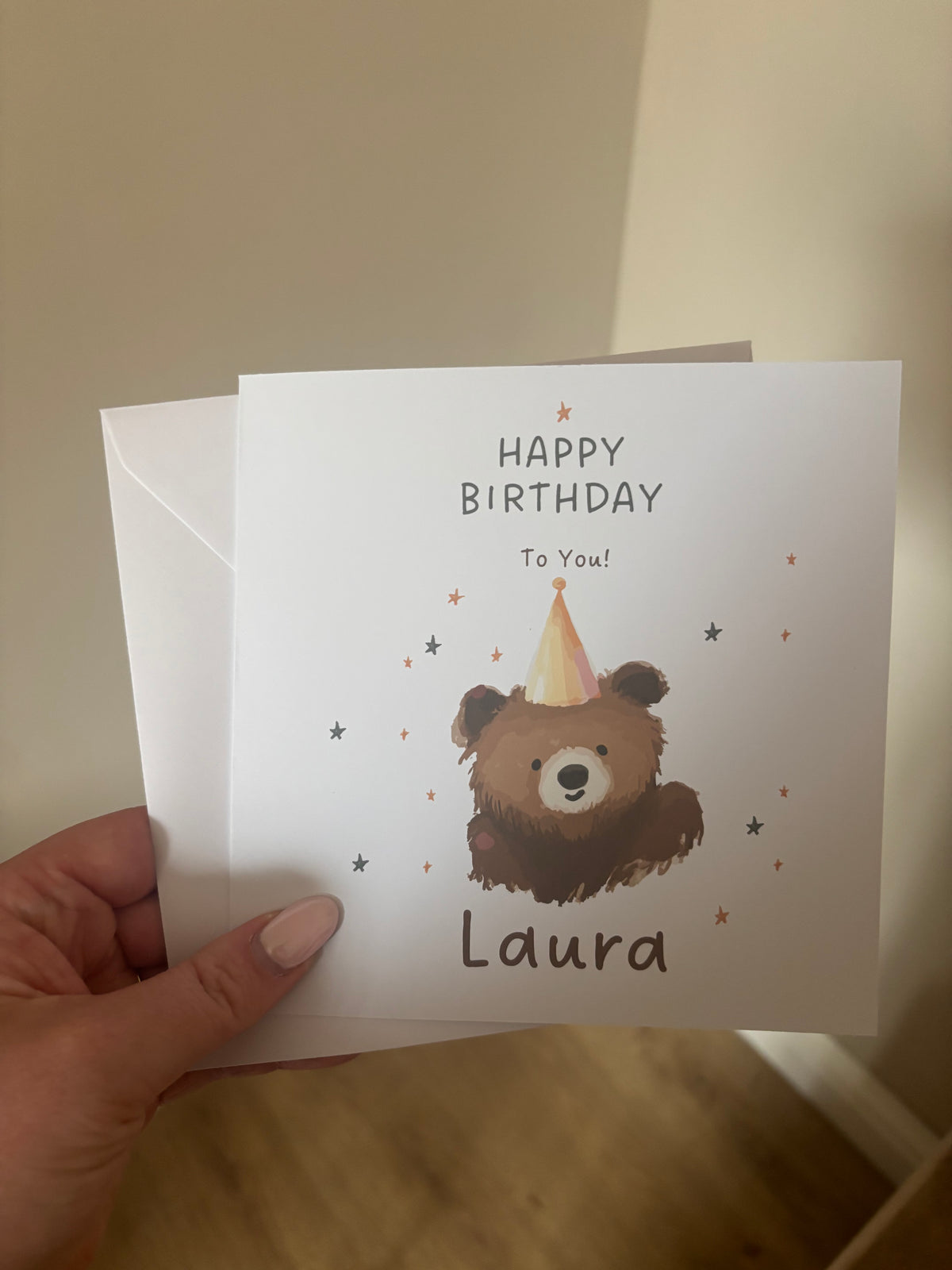 Personalised Bear Birthday Card