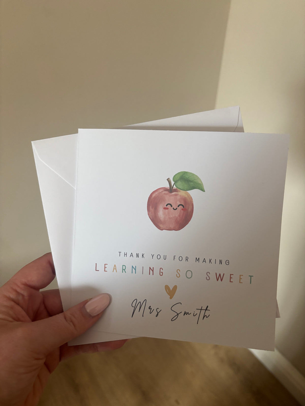 Personalised Teacher Apple Thank You Card