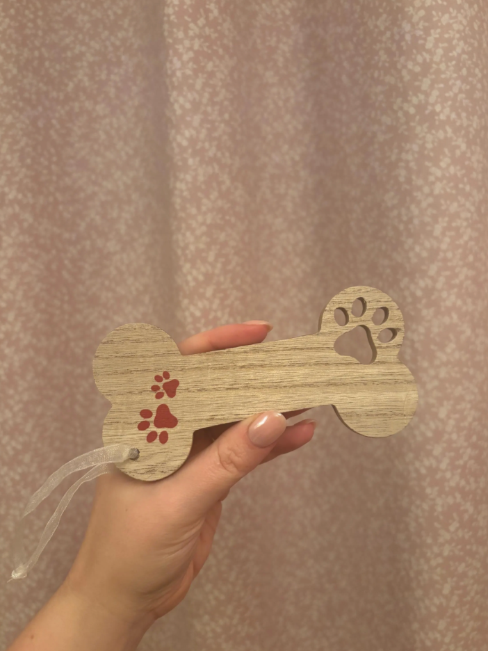 Personalised Wooden Dog bone Christmas Tree Decoration