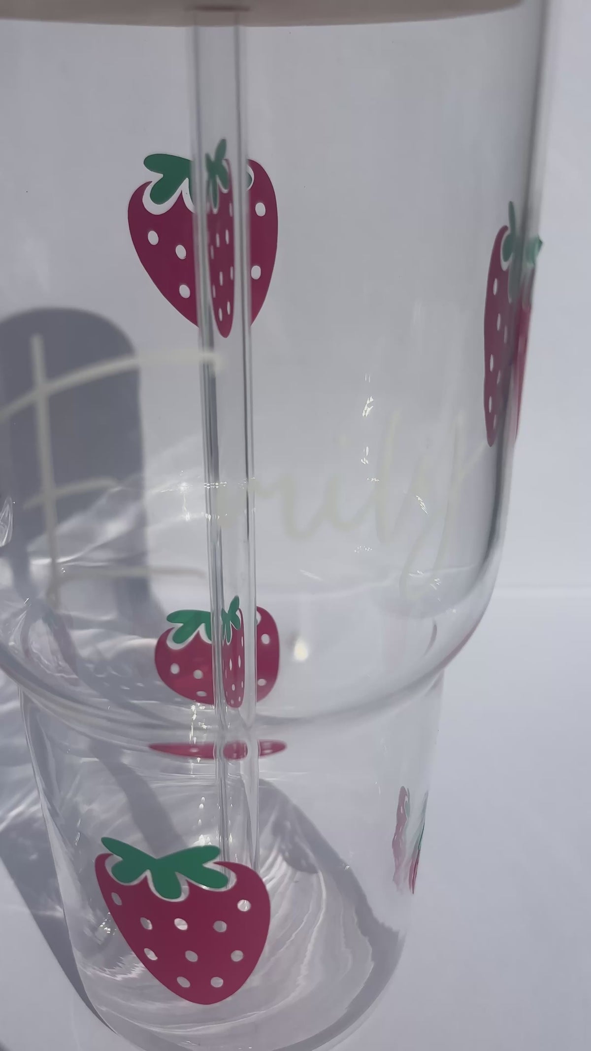 Personalised Strawberry Glass Tumbler