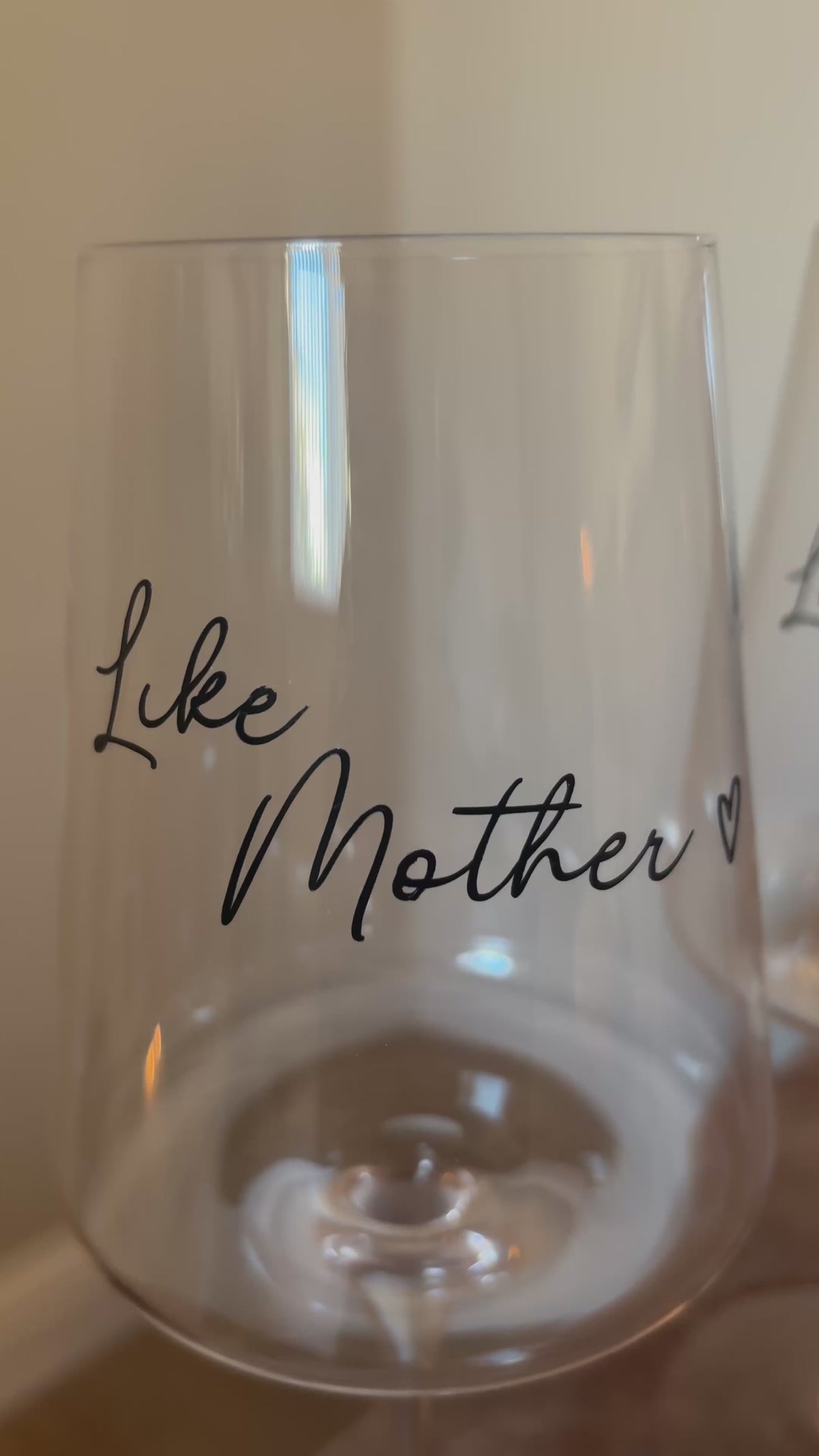 Like Mother Like Daughter Glasses – Custom Handwritten Script Glass Set
