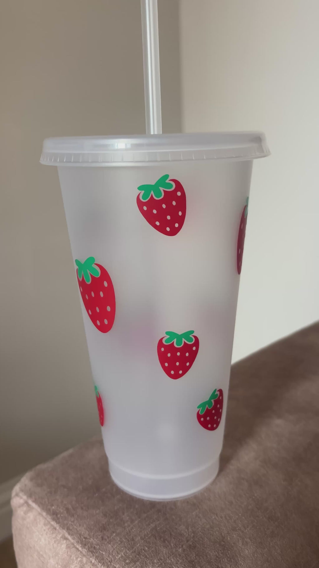 Personalised Strawberry Frosted Cold Cup