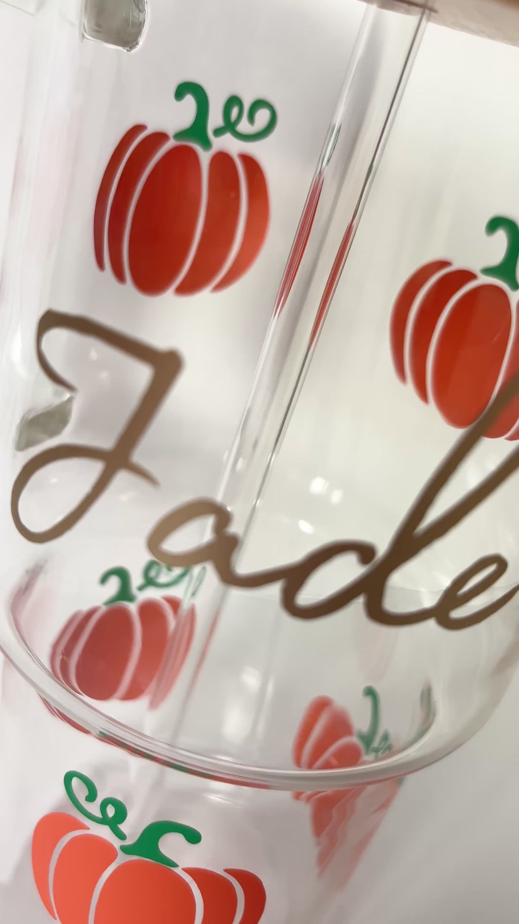 Personalised Large Pumpkin Glass Tumbler