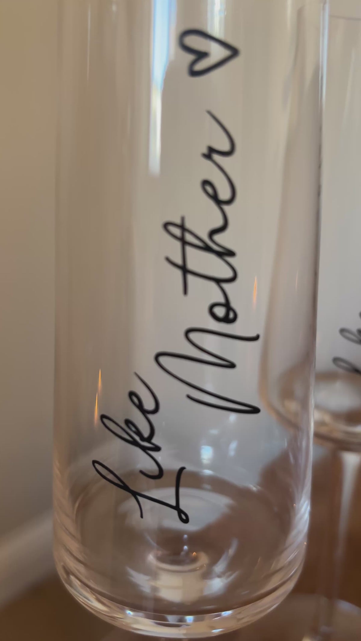 Like Mother Like Daughter Glasses – Custom Handwritten Script Glass Set